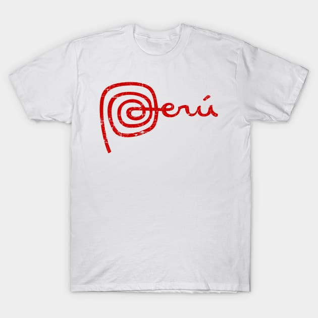 Peru Logo - Marca Perú - Distressed T-Shirt by verde